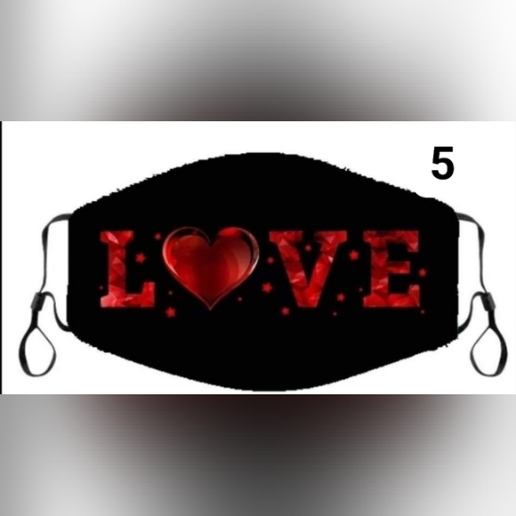 Heart Facemasks, Adult in 5 Designs, Lot of  35 - Picture 14 of 14